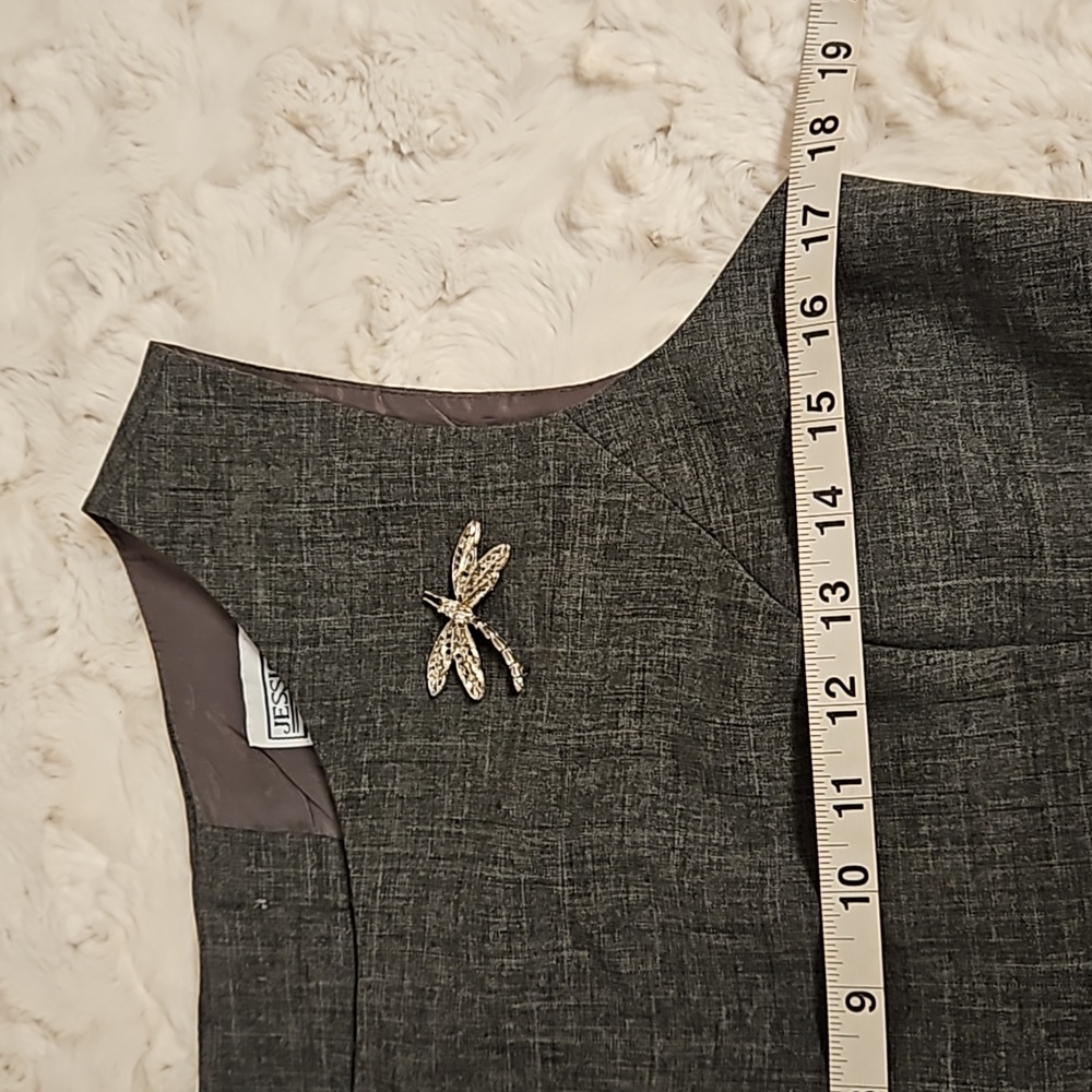 Jessica Howard Mixed Gray Pattern Button Vest Top… - image 6